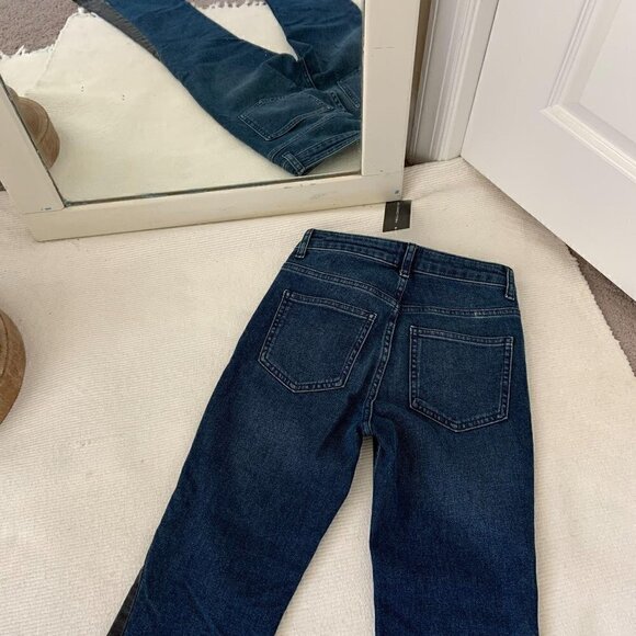 NWT French Connection Split Tone Raw Hem Flare Jeans Size 0 - Picture 12 of 12